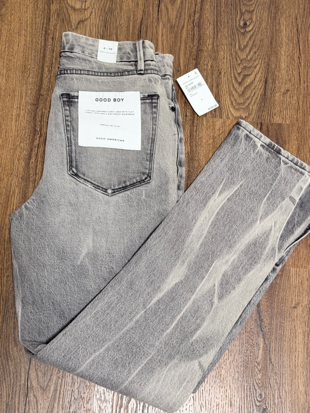 Good American 'Good Boy' Gray Washed Jeans- Sz 6 NWT